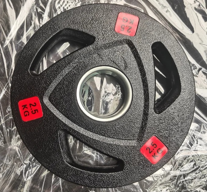 Gym Fitness Free Weight Strength Home Bodybuilding Cast Iron Barbell Rubber Coated Dumbbell Weight Lifting  Plate