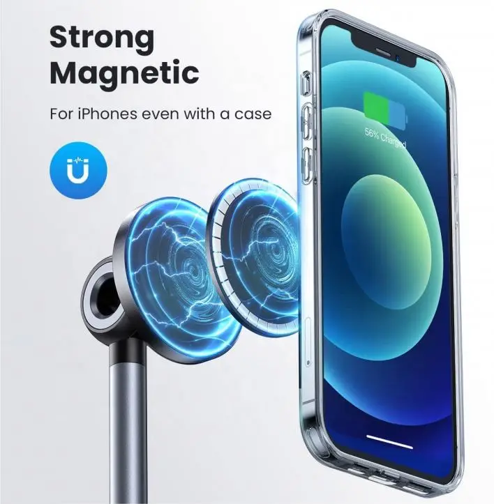 Aluminum Fast Charging Stand Wireless Phone Charger Station Dock for iPhone 15W 3 in 1 Magnetic wireless charging lamp