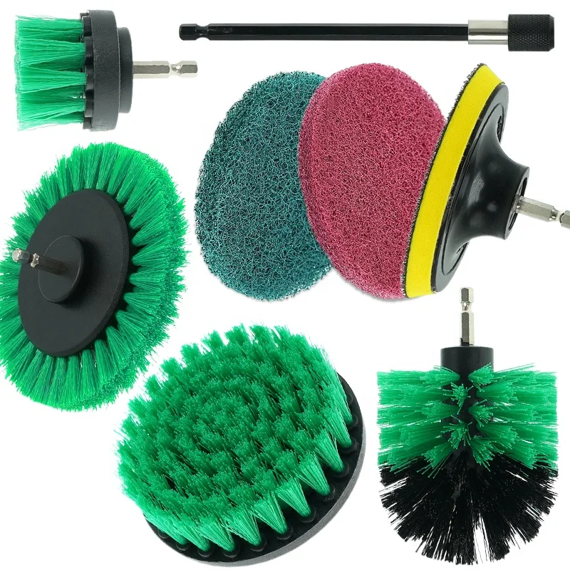 Drill Attachment Brush Power Scrubber Electric Drill Cleaning Brush 8 PCs Set For Household Cleaning