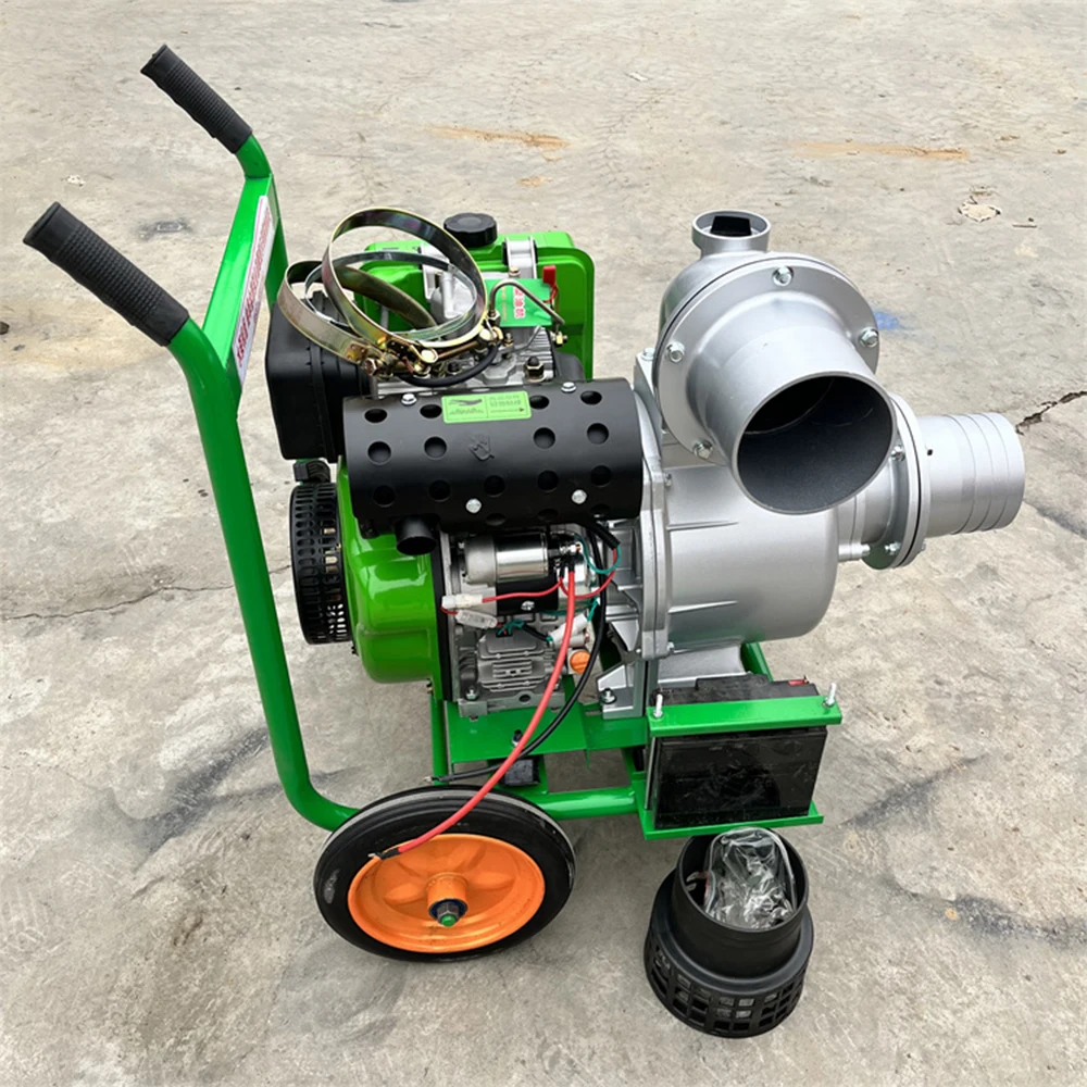 Portable New 10hp 20hp Diesel Water Pump Big Power With Wheel For Farm Irrigation System
