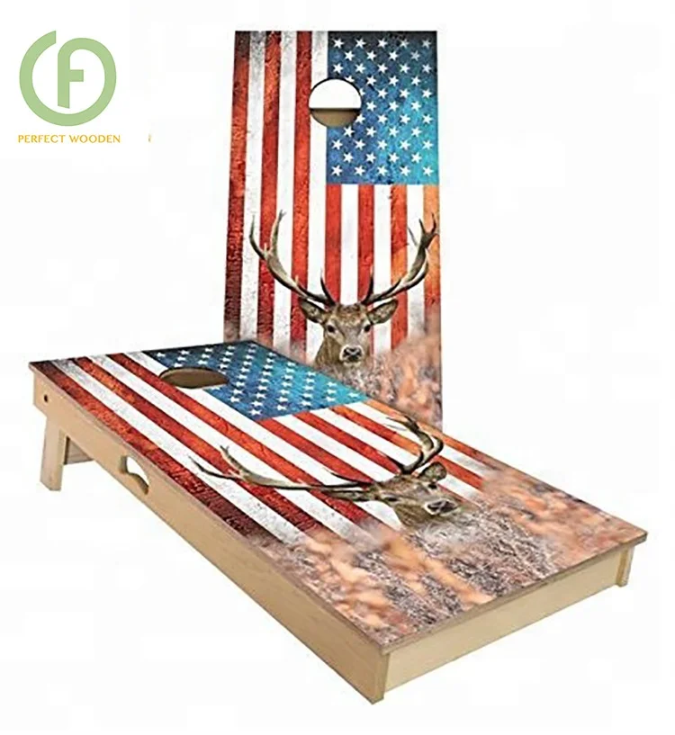 Wooden Bean Bag Toss Set and Cornhole Game Set for Garden Sports and Outdoor Toy