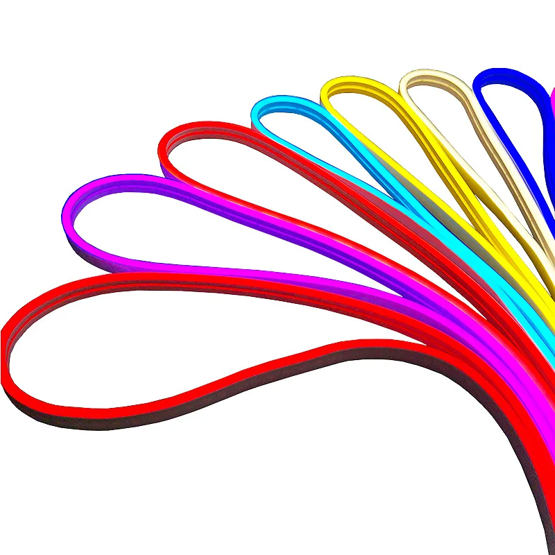 110V 220V 24V 12V Color Changing RGB LED Neon Light IP65 Waterproof PVC Silicone Flex Neon Rope Light Strip for Decoration