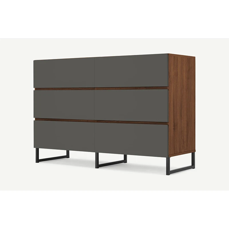 Комод с 6 выдвижными ящиками, большая тумбочка с деревянным верхом, для гостиной и спальни