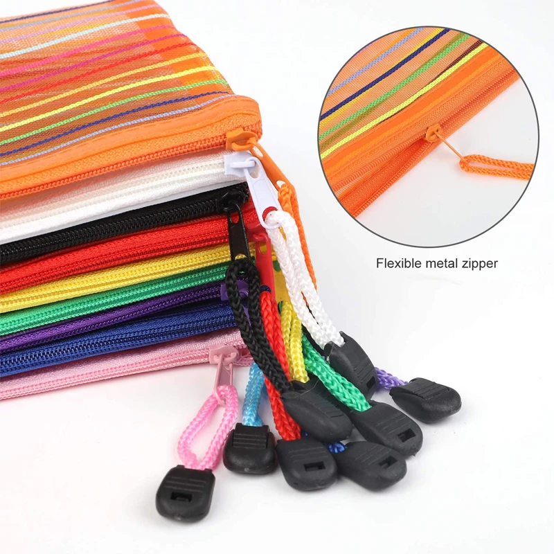 High Quality Children File Pvc Make Up Pencil Bag Mesh Hold Pen Case