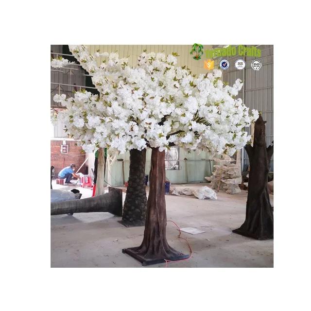 Zhen xin qi crafts  large interior pink white arched cherry blossom flower big tree artificial plants trees