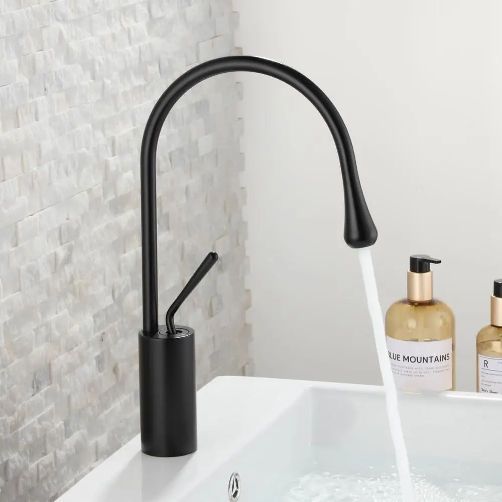 Beelee 2020 New Basin Faucet Matt Black Lavatory Bathroom Brass Water Tap