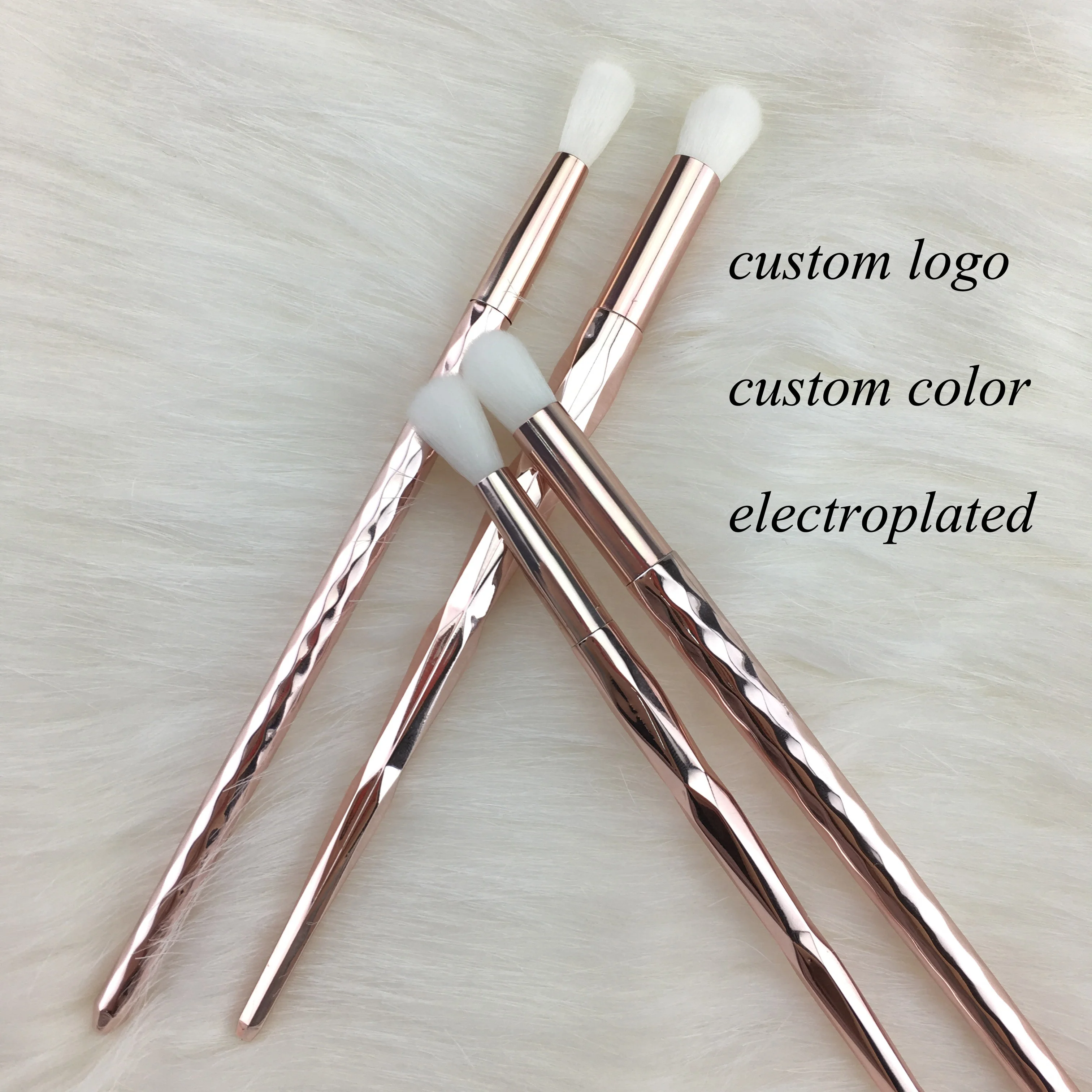 Маленькие конические Тени для век, основы, частная марка, односторонние розовые тени для век, пушистая кисть для растушевки