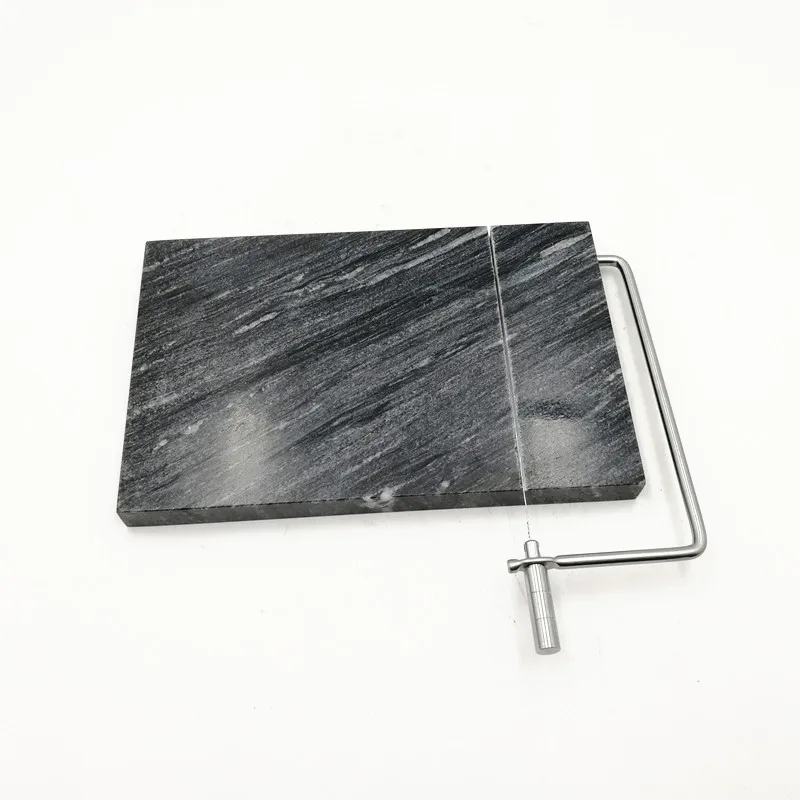 Good quality stainless steel wire slicer cheese cutter with natural marble cheese board