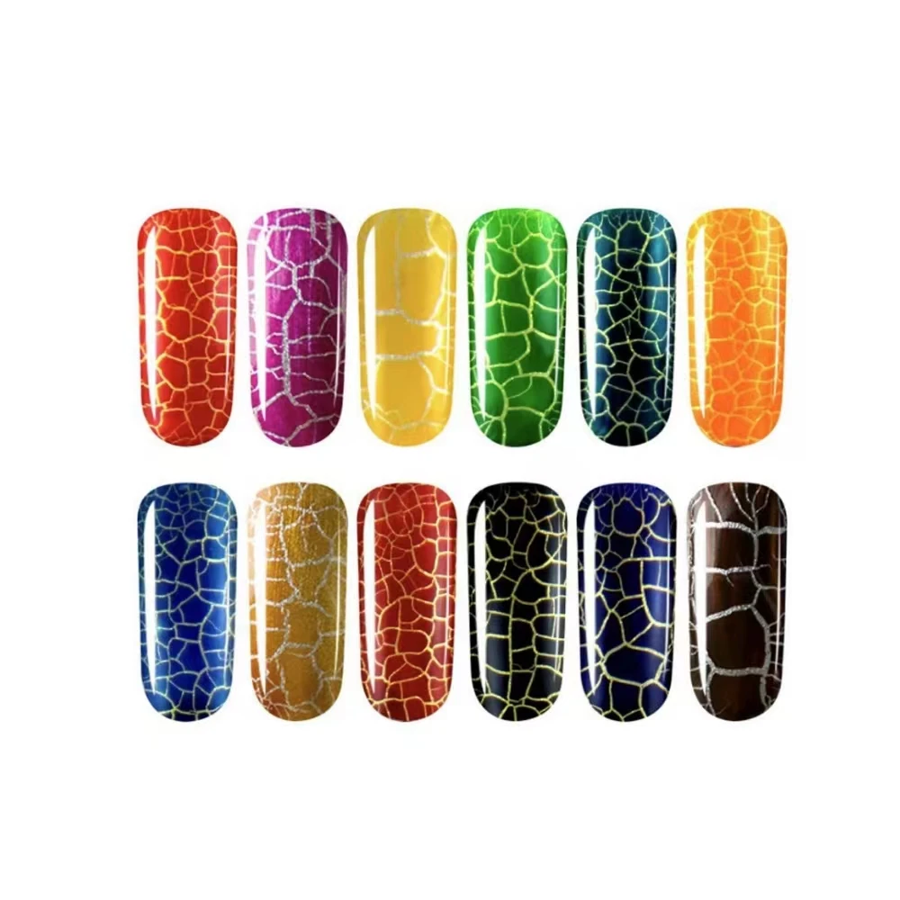 Оптовая продажа Гель-лак для ногтей Hanyinails с эффектом трещин профессиональный полупигментный лак легкой сушкой и трещинами