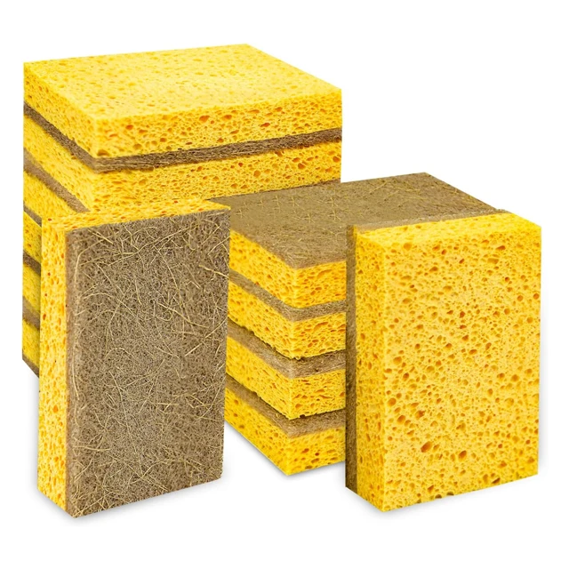 Wholesale hot selling Soft and Absorbent double-sided dishes washing sponge cleaning cloth