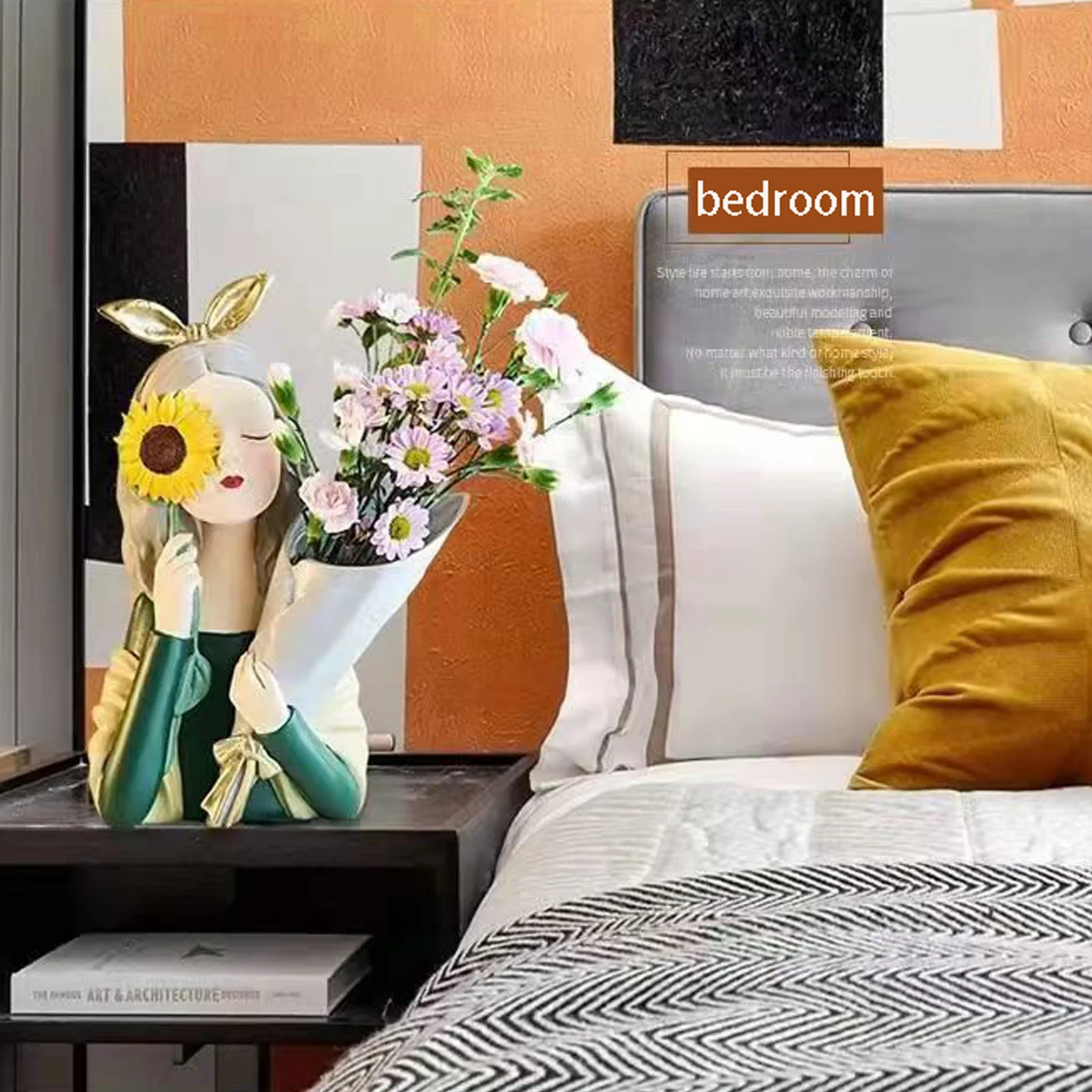 Nordic Light Luxury Girl Heart Embracing Flower Girl Vase Decoration Living Room TV Cabinet Flower Arrangement Home Decoration