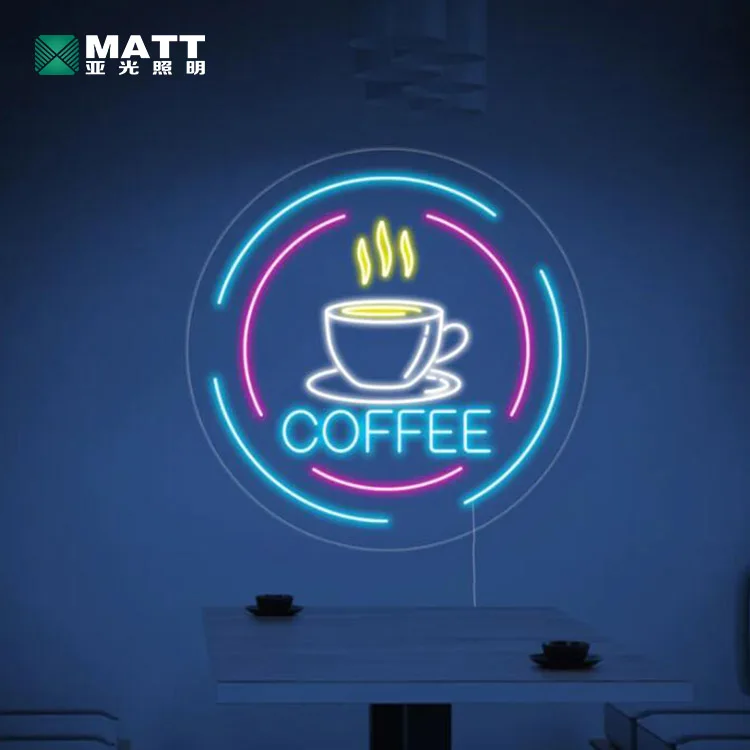 Matt 2023 Popular Custom personalized neon signs for caffe bar for coffee restaurant cafe bar window shop wall decor