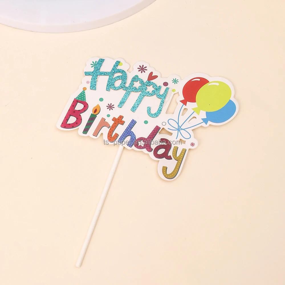 Good quality Paper Cake Decorating Toppers Happy Birthday Cake Topper Paper