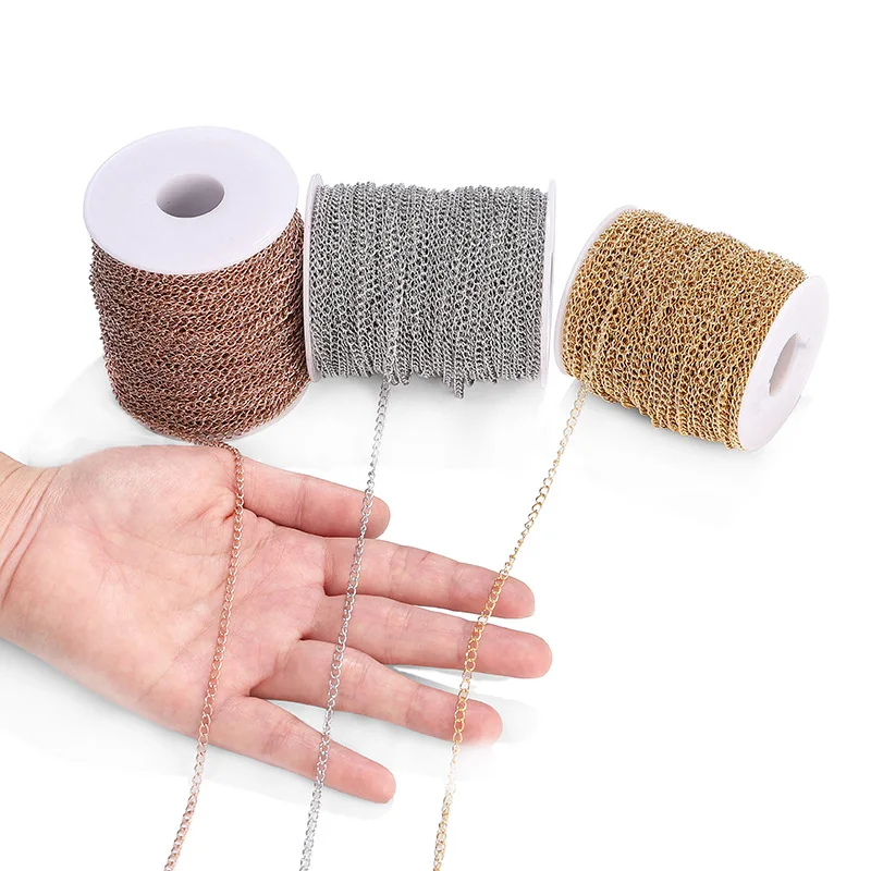 Jewelry accessories findings wholesale 2.5mm stainless steel curb extender chain for necklace jewelry making