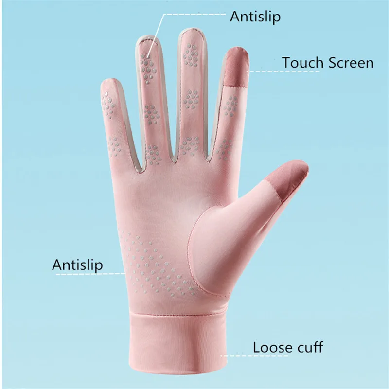 Summer Driving Sunscreen Gloves Women Drive Men Cotton Car Sun UV Against Resistant Touch Screen Mittens Glove