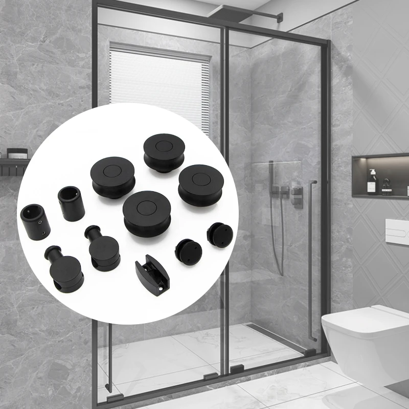 Kensharp Bathroom Frameless Glass Door 55 MM Roller Wheel Shower Sliding Door System Accessories Rail Track Accessories