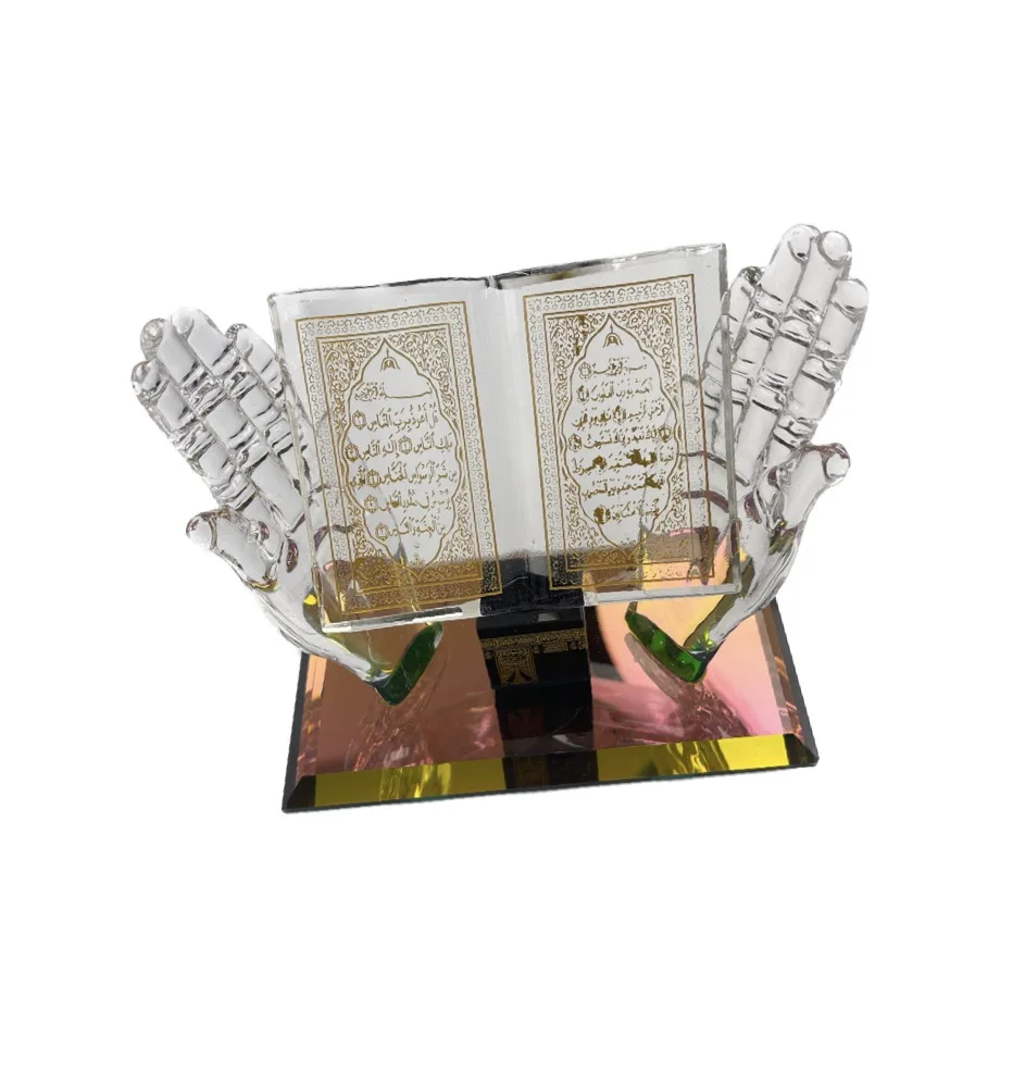 Factory Direct Sale Muslim Crystal Quran Book Decoration Custom logo Islamic souvenir tourist  gifts Crystal  gift