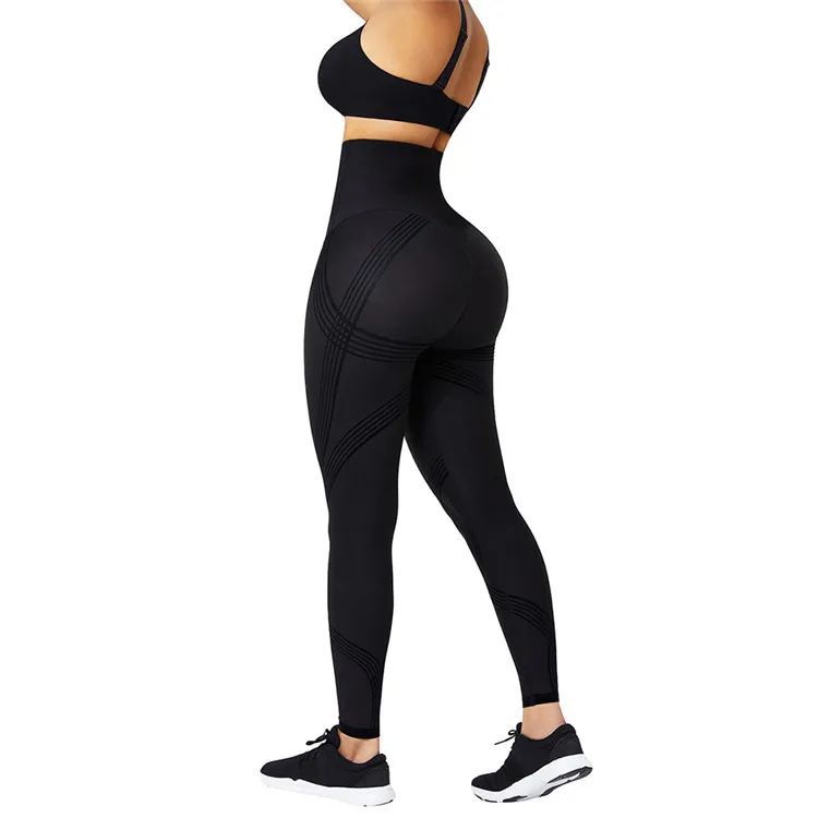 WAISTDEAR Custom Logo New Design 3D Printing 2 In 1 Compression High Waist Tummy Trimmer Tight Elasticity Butt Lifter Yoga Pants