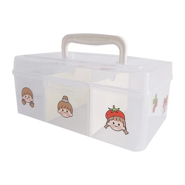  Student desktop stationery magazine storage box portable transparent plastic