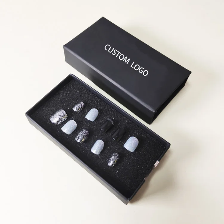 Wholesale Custom Printed  Reusable Nail Product Packaged Fake Nail Tip Box Empty False Nails Boxes For Press Ons