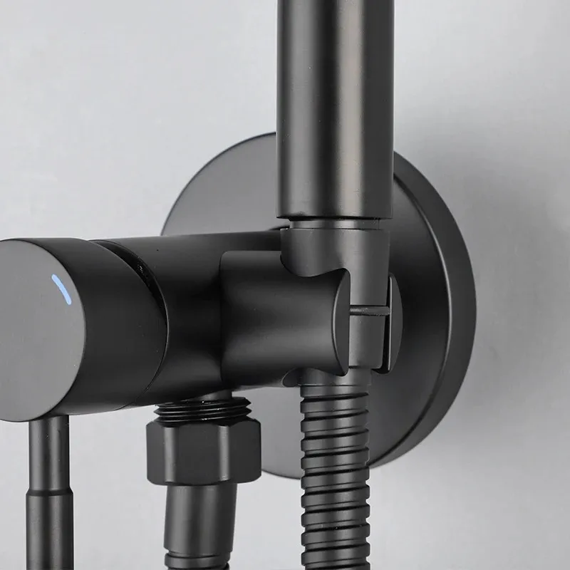 Portable Bidet Sprayer Set Black Bidet faucet Stainless Steel Toilet Faucet Hot Cold Water Mixer Bathroom Shower Head