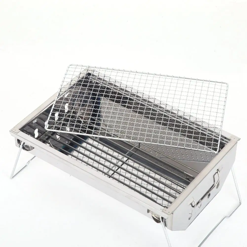 
40*27*16.5 cm Outdoor Barbecue Grill Folding Portable Tabletop Charcoal Grilling Rack for 3-5 people Picnics 