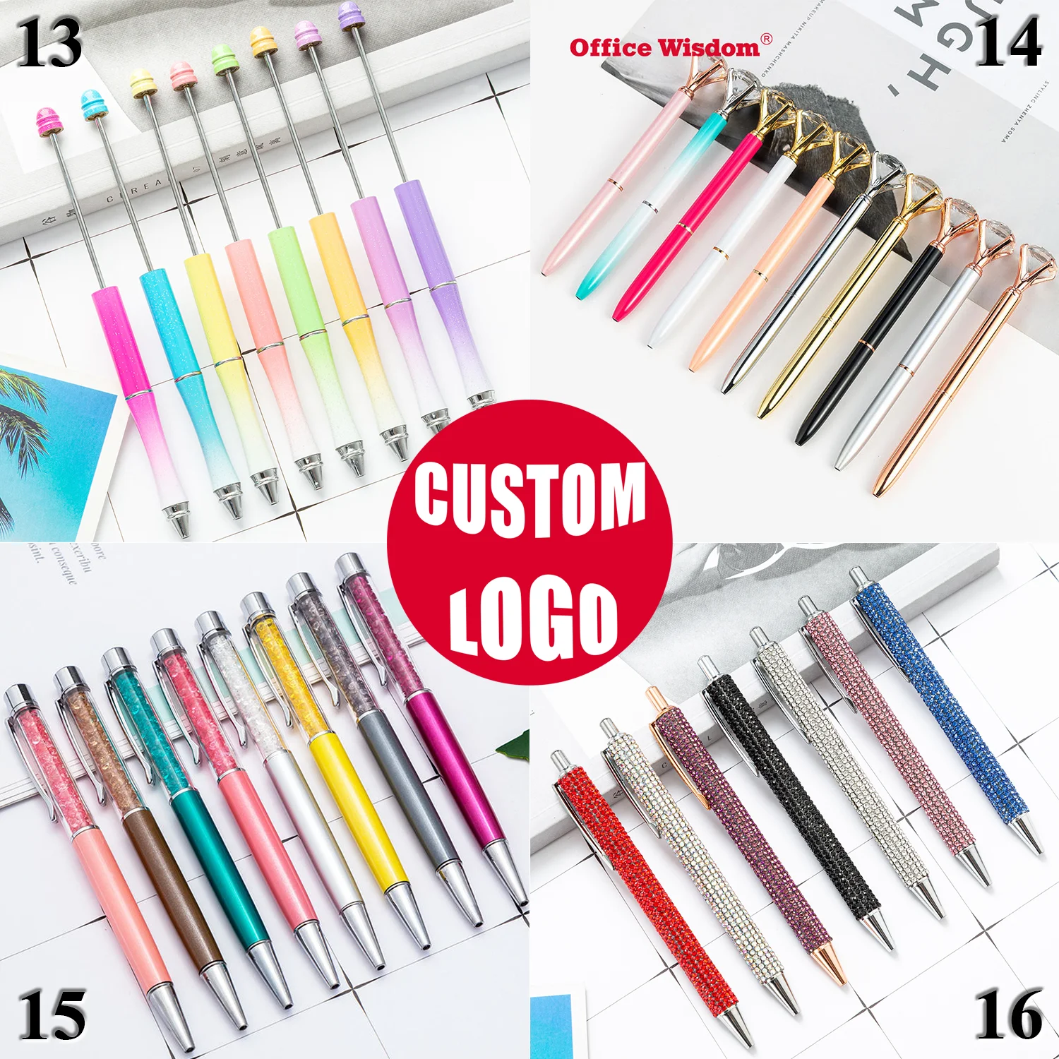 Supplier Ball Pen Luxury Advertise Ballpoint Pen Custom Plastic Metal Pen with Logo Laser Screen Print Branded Promotional Gift