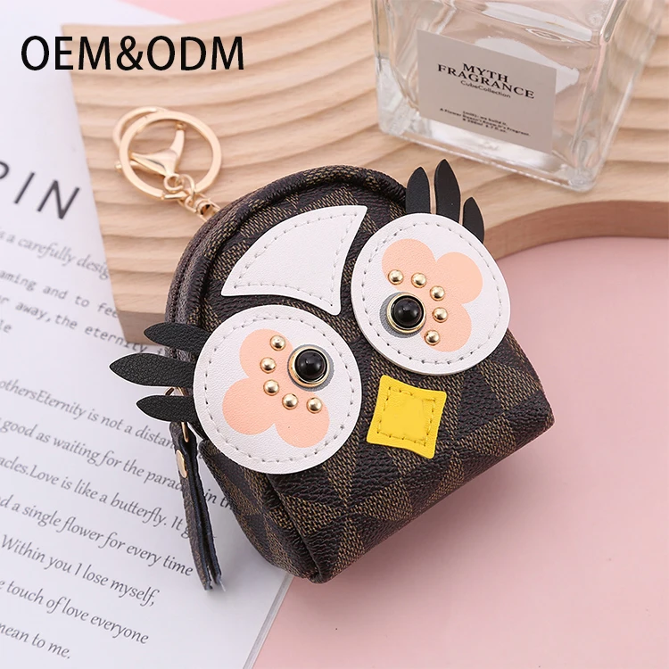 Factory Customized Color,Pattern Cartoon Cute Owl Animal 3D Soft pu Kids Coin Purse/
