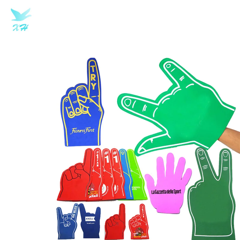 Custom Printed EVA Foam Finger Hand Glove Peace Sign Finger