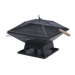 Easily Cleaned Outdoor glossly black porcelain enamel grill charcoal barbecue grill