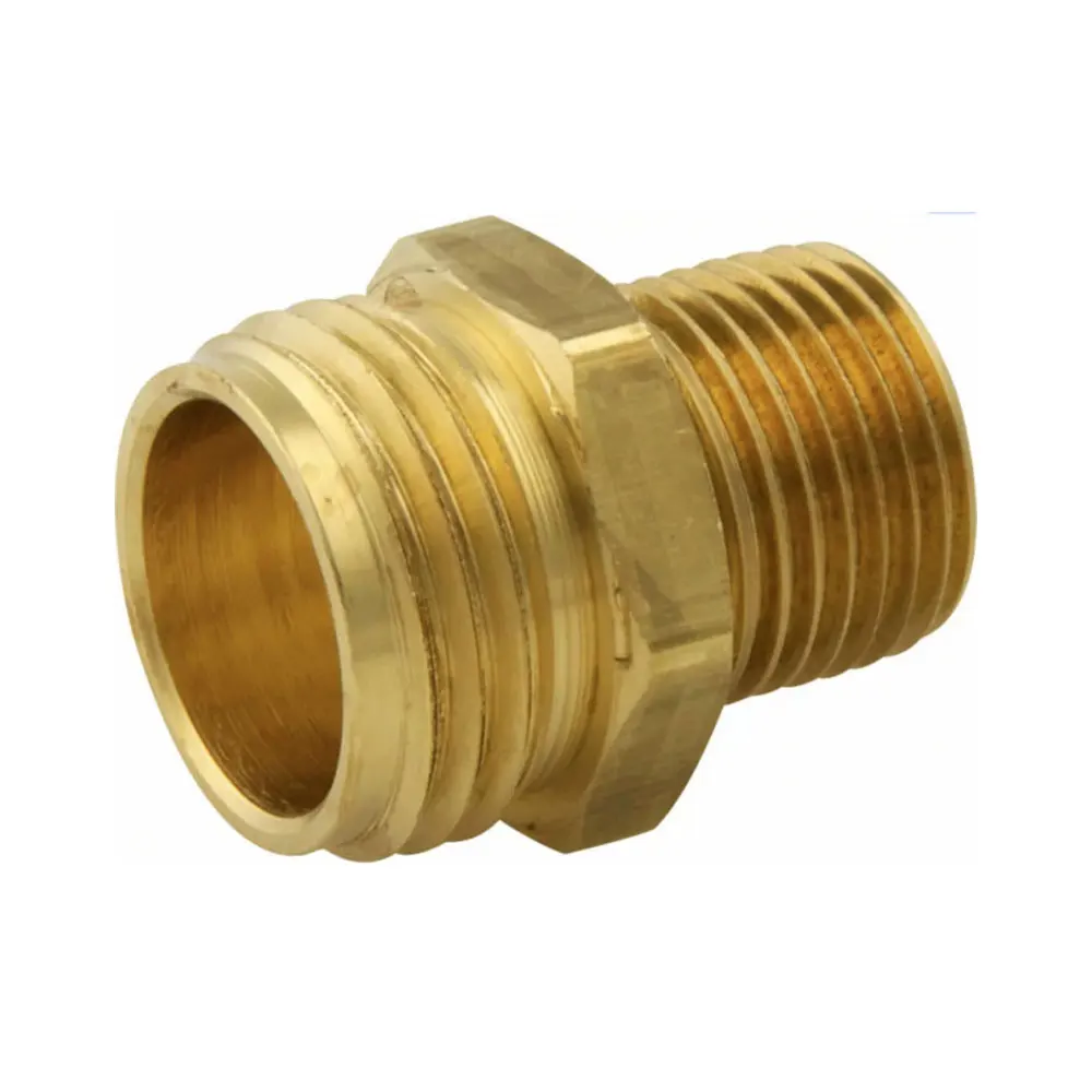 3/4-Inch Male Garden Hose Thread MGH To 1/2 NPTF Brass  Rigid Male Pipe Adapter