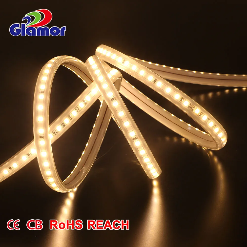 Новый дизайн Гламурный белый край ip65 водонепроницаемый CE CB утвержденный SMD2835 120 светодиодов/м однолинейная Светодиодная лента