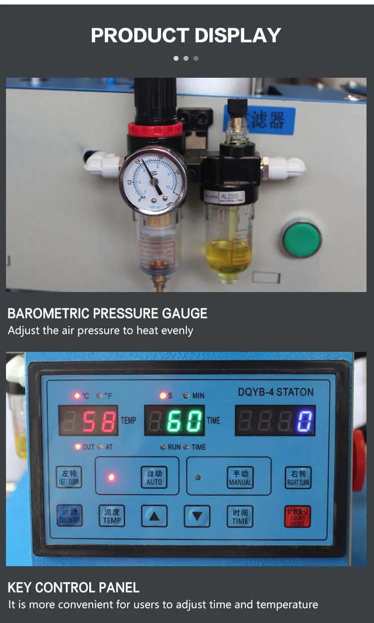 40*60 Double Station Semi-Automatic Pneumatic Heat Press Machine New Condition Core Components Inclu