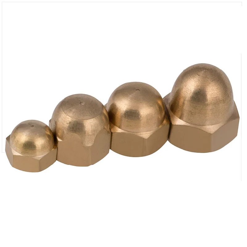 Надежное качество простая медная латунная бронзовая гайка с куполообразным шестигранным колпачком для каменного болта DIN1587