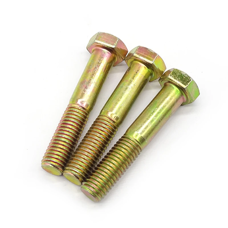 High Quality Fasteners Bolts For Industry Hexagon Screw And Nuts Din933 Zinc Plated Carbon Steel Yellow Brass Hex Head Bolts