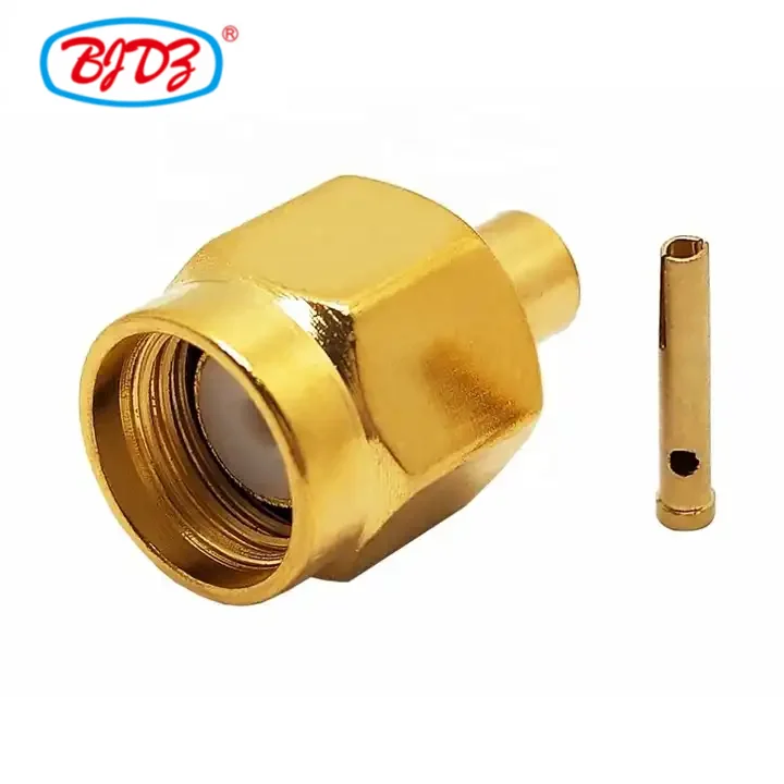 Factory supply Wholesale RP reverse polarity SMA Male Solder RF Coax Coaxial connectors For RG141 RG402 Cable