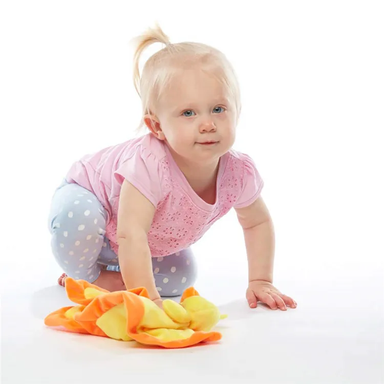 Factory Wholesale Custom Design Animal Cartoon Head Plush Soothing Security Blanket Baby Comforter Blanket Super Soft