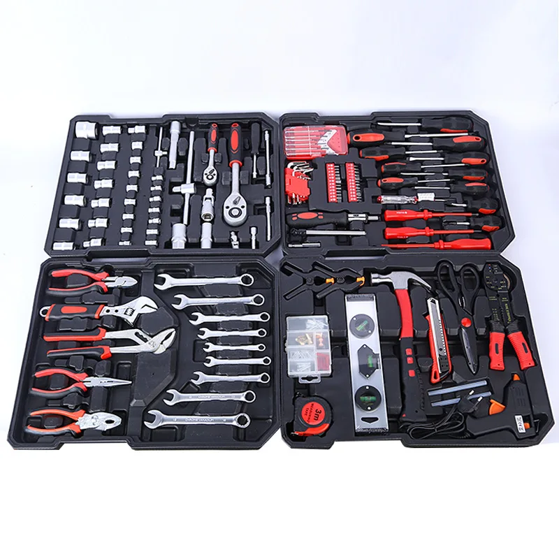 187PCS Toolbox Hand Tool Sets Car Repair Tool Kit Set Home Mechanical Tools Box Ratchet Socket Wrench Set Screwdriver Kits