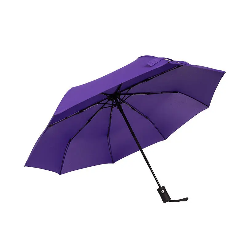 Wholesale Promotions Custom Fully Automatic 21 Inch Purple Fashion Rain Sunshade Folding Umbrella