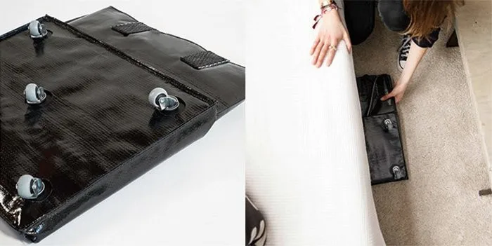 Black Sliver Shopping Tote Rolling Bag Foldable Grocery Shopping Bag with Wheels OEM Portable Trolley Shopping Bag With Wheels