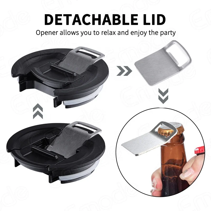 Vacuum Insulated 20oz Stainless Steel Beer Mug with Built-in Bottle Opener, Double Wall Drinking Car Tumbler, Dishwasher Safe