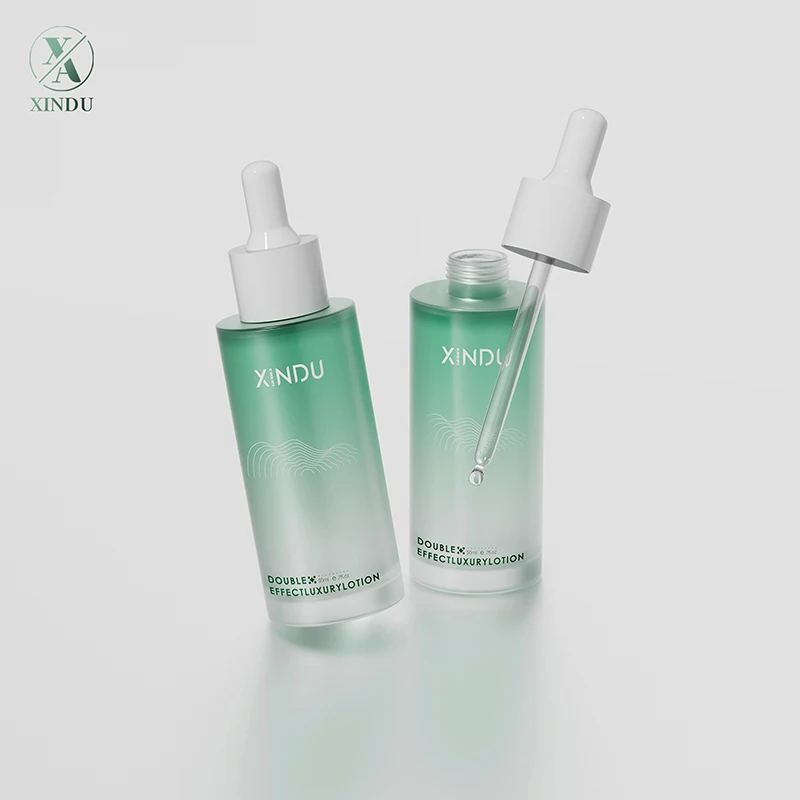Wholesale luxury skincare packaging set empty lotion pump glass bottle and jar cosmetic cream bottle with plastic pump