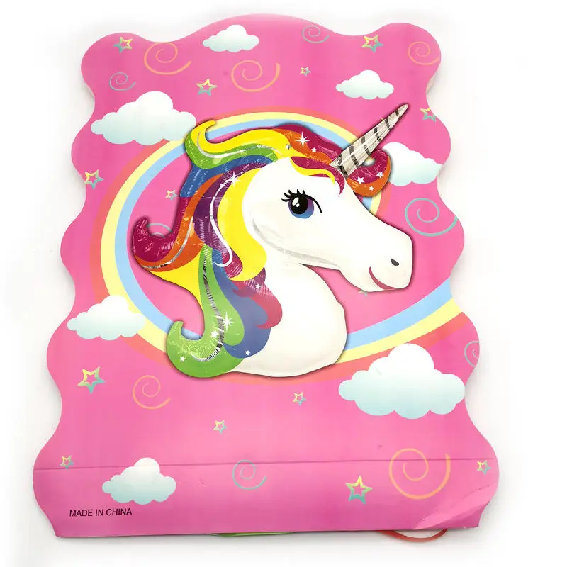 Unicorn Themed Kids Girls Foldable Pinatas Charming Happy Decoration Hanging Party Supplies Propz Pull String Paper Pinata