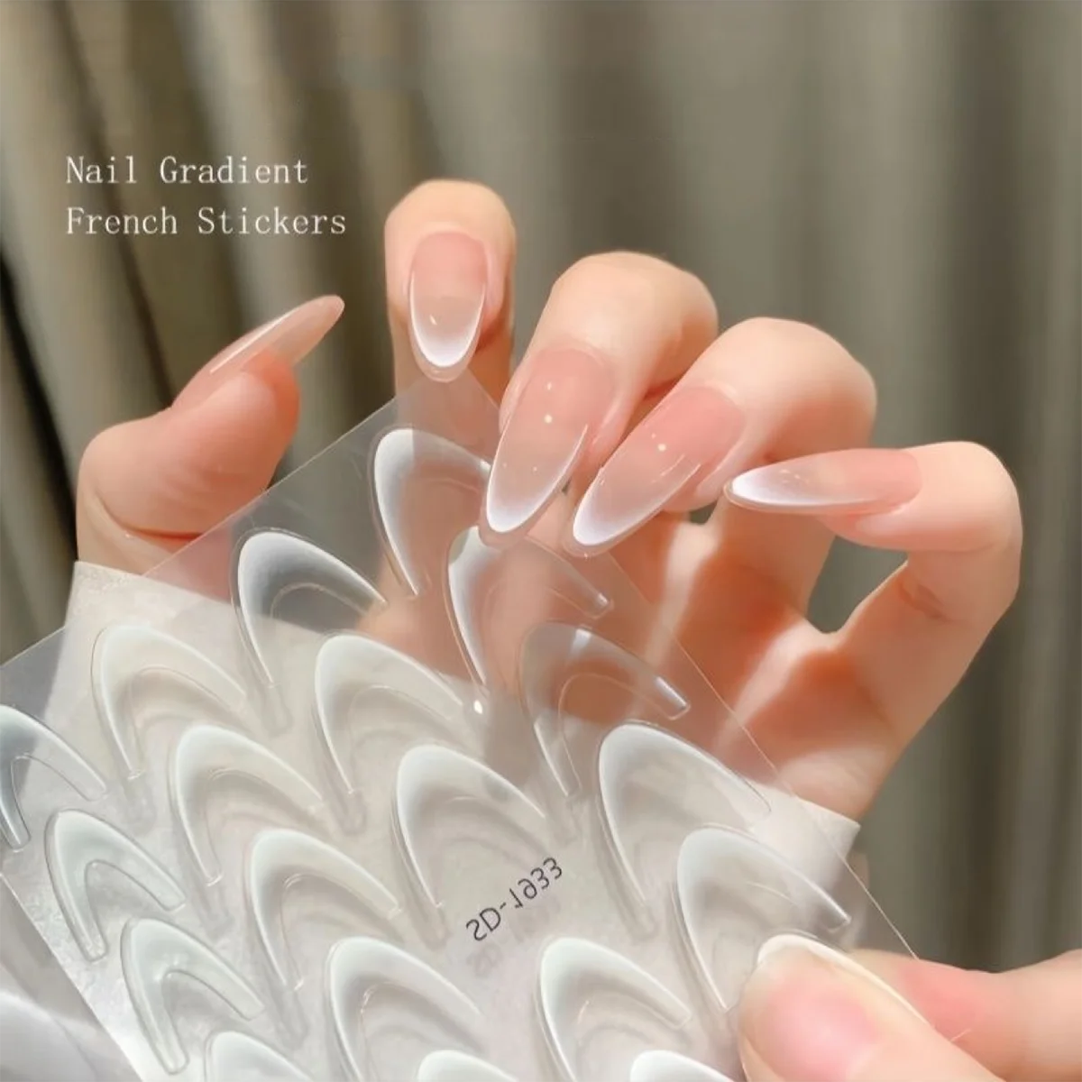 New 5D Colored French Style Nail Stickers Blue Rose Gradient Line Stripe Decals Fashion Nail Accessories Gel Polish Nails Wraps