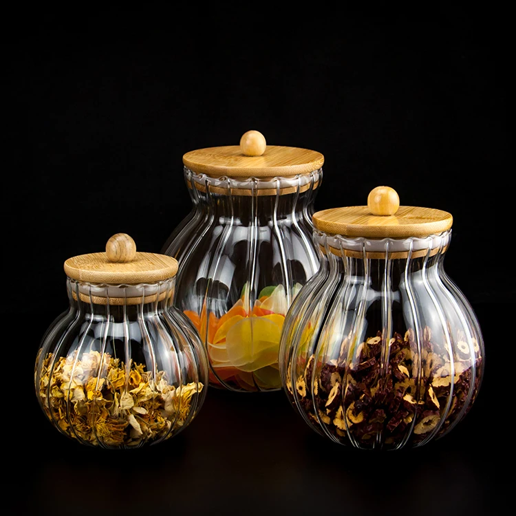 Pumpkin Shaped Mason Jar high borosilicate food sealed glass jar with sealed lids