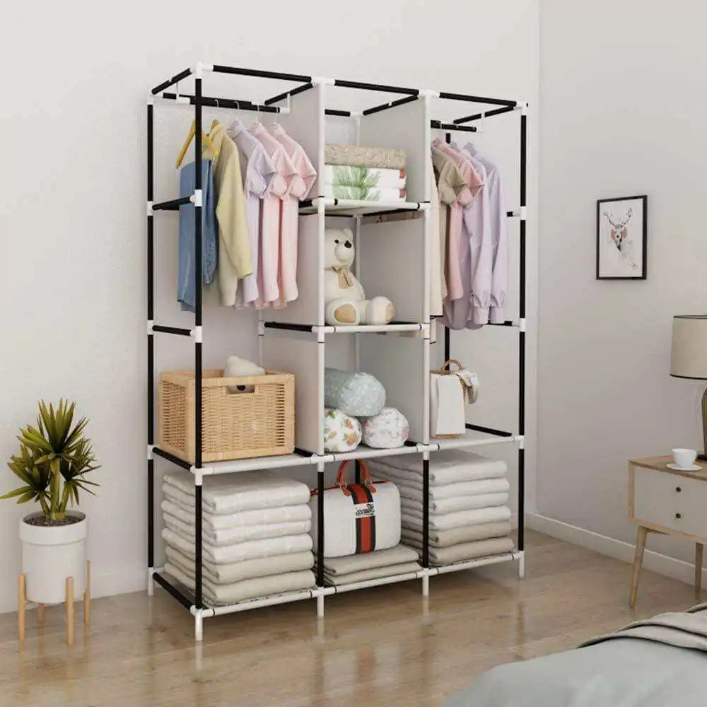 Factory Direct Sale Non-Woven Fabric Wardrobe Modern Home Clothes Organizer Cabinet Cheap Folding Closet Foldable Cloth Wardrobe