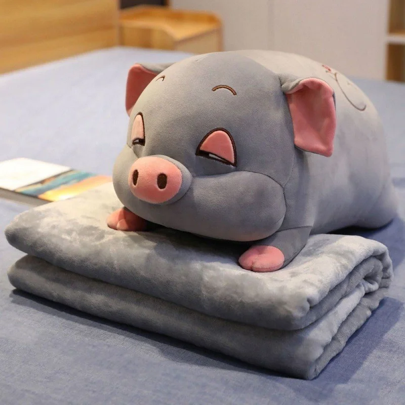 Custom Pig Mouse Hamster Stuffed Toy Doll Sleeping Pillow Soft Down Cotton Piglet Pillow Blanket