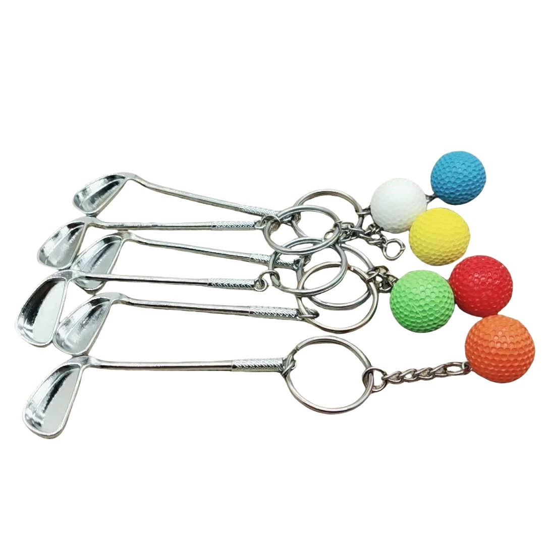 wholesale Golf Keychain Mini Key Ring Sports Clubs Backpack Decor Creative for Sports Lover Men Women Boys Girls Golf key chains