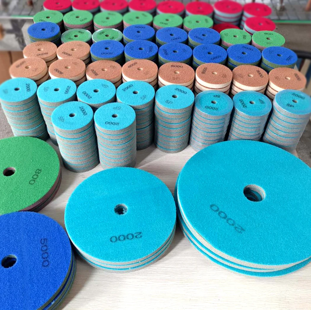 LITTLE ANT Sponge Polishing Disc Sheet Stone Renovation Tools Diamond Grinding Abrasive Fiber Pad 4 Inch For Marble