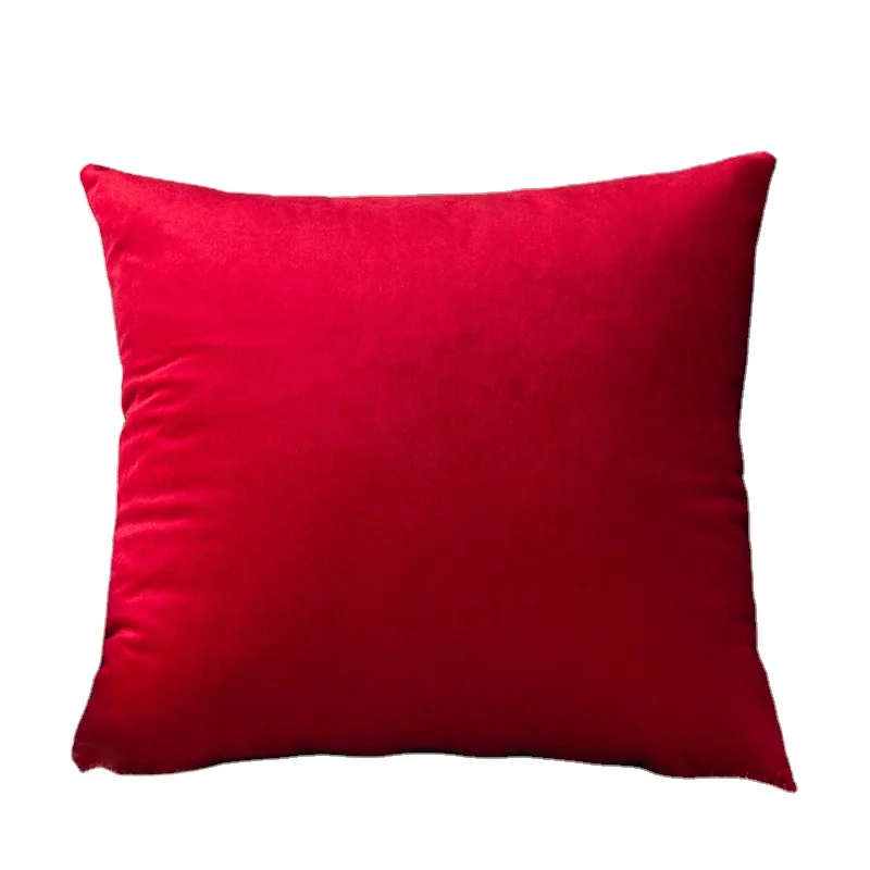 wholesale Solid color velvet cushion cover sofa cushion plush velvet throw back cushion
